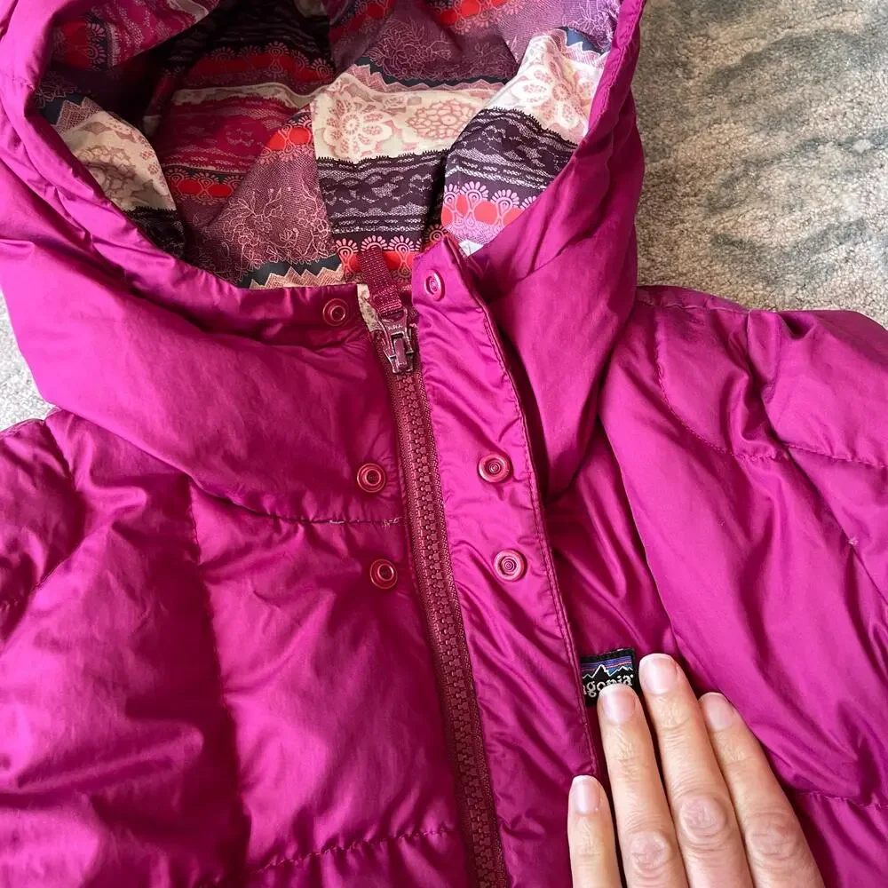 Patagonia Girls Down Winter Coat Long Parka M 10